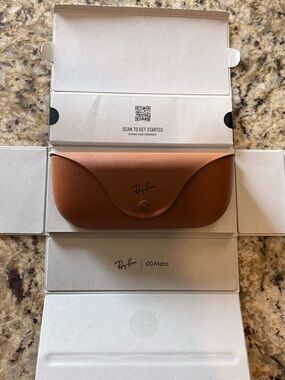 Ray-Ban Brown Leather Sunglasses Case
